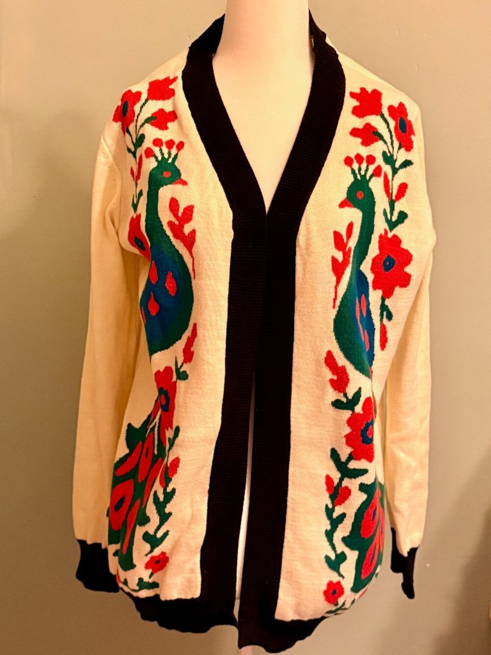 OXKnit Cream Peacock Cardigan